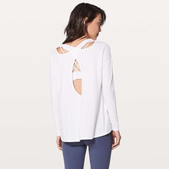 Lululemon Back Into It Long Sleeve - White - Picture 1 of 13